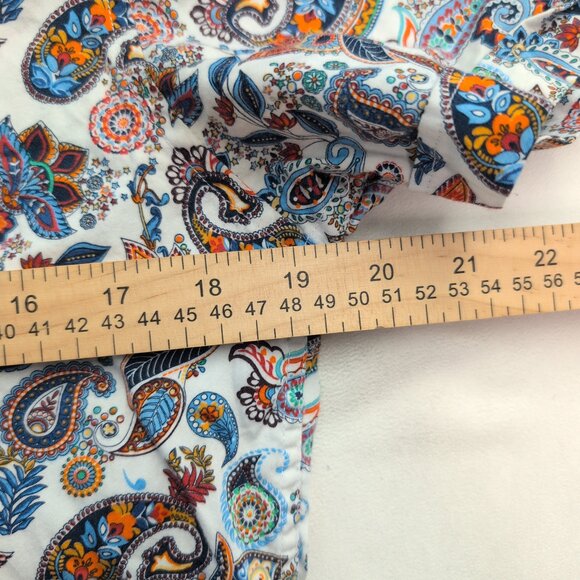 Denim & Flowers Men's White Paisley Short-Sleeve Button-Up M - Picture 9 of 10